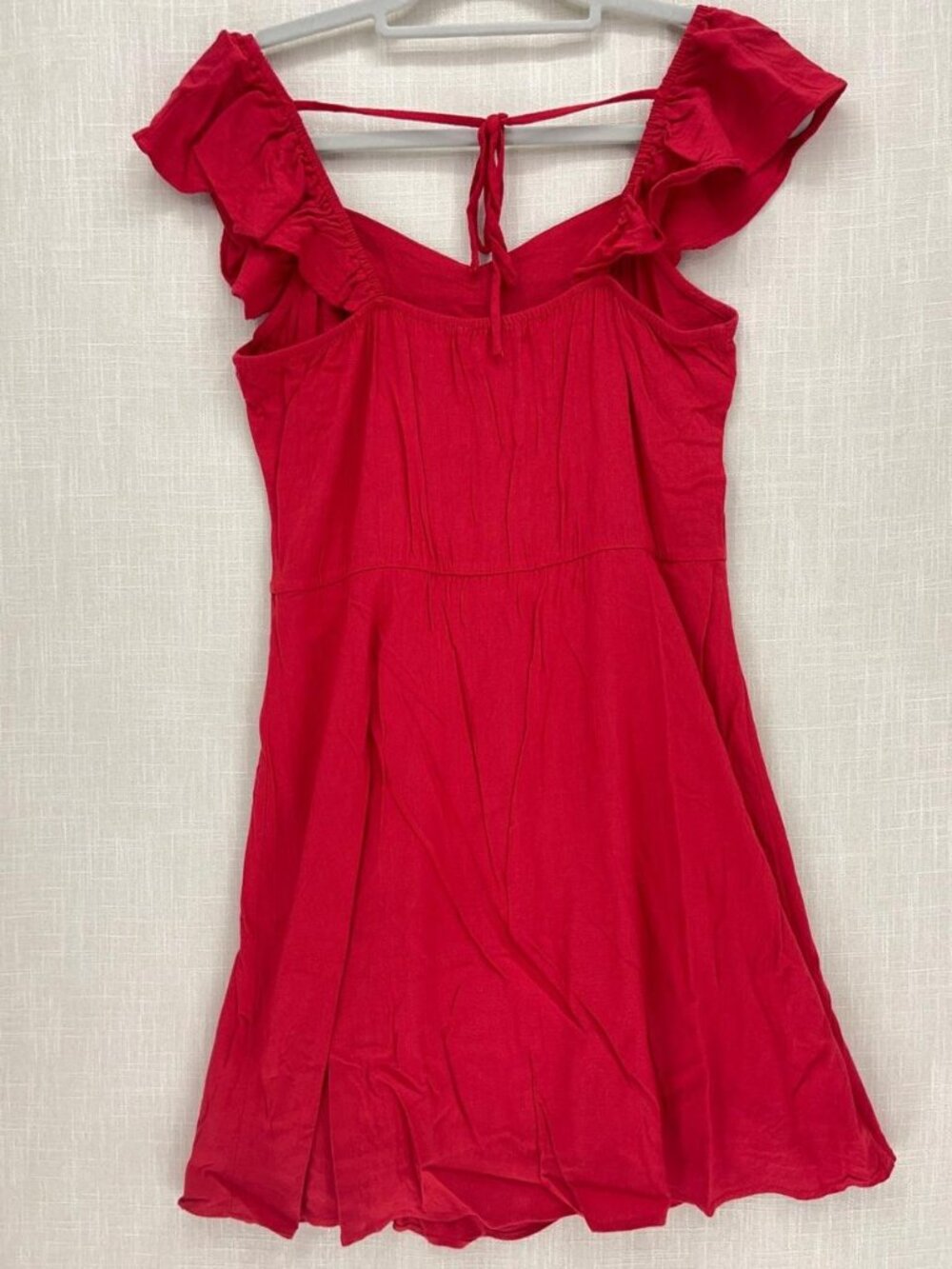 Red Ruffle Cap Sleeve